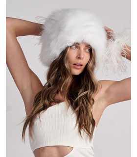 White Fur Mushroom Hat