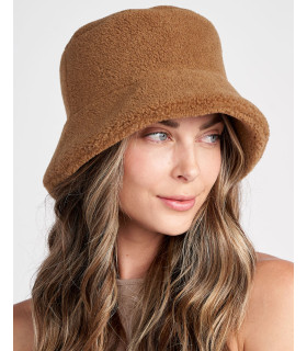 Brown Fuzzy Bucket Hat