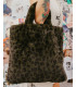 Christina**Green Leopard Faux Fur Tote Bag