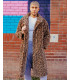 Justin Leopard Print Faux Fur Overcoat