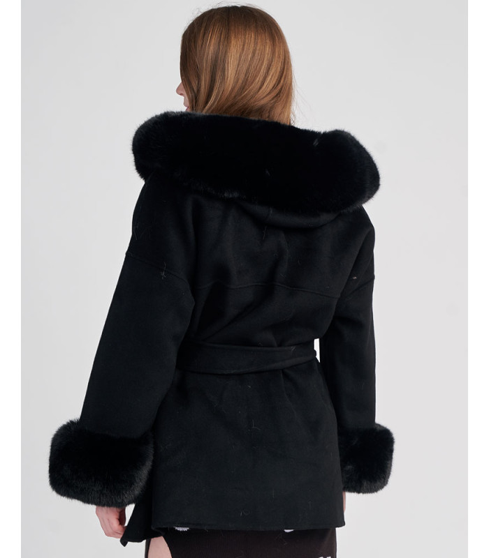 Ashley**Black Wrap Coat