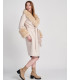 Olsen** Wrap Coat with Faux Fur Collar