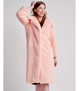 Paris**Pink Faux Fur Coat